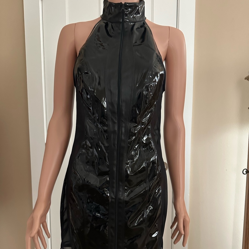 Patrice Catanzaro France Beatrice Bodycon Black dress XL, Vinyl and faux leather